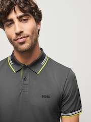 BOSS Grey Paul Tipped Polo Shirt - Image 5 of 6