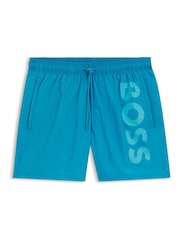 Azul - BOSS Octopus Logo Swim Shorts - Imagem 5 de 5