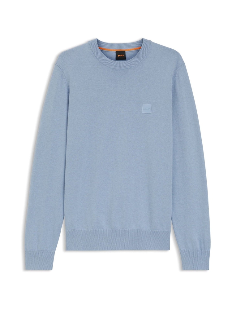 BOSS Blue Kanovano Crew Neck Logo Sweat Top - Image 1 of 1