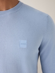 Azul - BOSS Kanovano Crew Neck Logo Sweatshirt - Imagem 4 de 5
