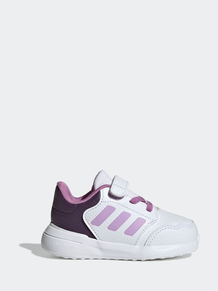 أبيض/أرجواني - adidas Tensaur Run 3.0 Elastic Lace Hook and Loop Infant Trainers - صورة 1 من 8