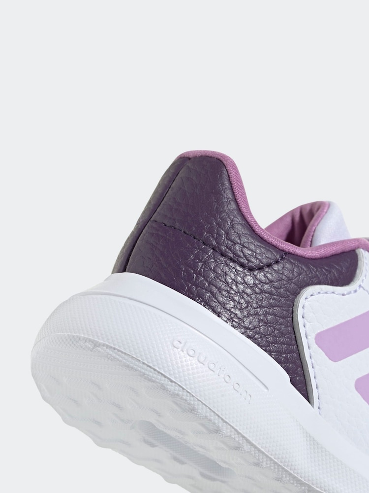 أبيض/أرجواني - adidas Tensaur Run 3.0 Elastic Lace Hook and Loop Infant Trainers - صورة 8 من 8