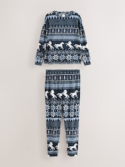 Navy Horse Print Long Sleeved Pyjamas - Image 1 of 7