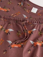 Chocolate Brown Fox Print Long Sleeve Pyjamas - Image 2 of 3