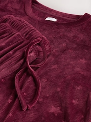 Berry Red Textured Supersoft Long Sleeve Pyjamas - Image 3 of 3
