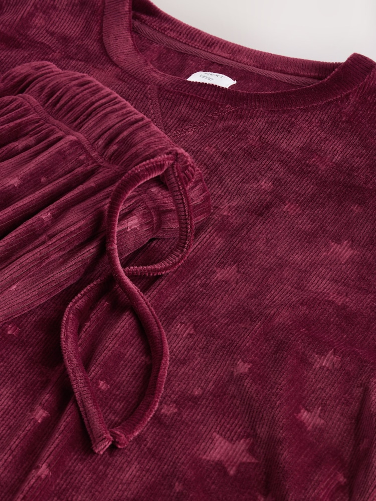 Berry Red Textured Supersoft Long Sleeve Pyjamas - Image 3 of 3