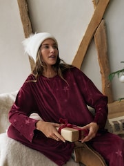 Burgunderrot - Textured Supersoft Long Sleeve Pyjamas - Bild 5 von 11