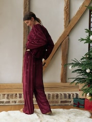 Burgunderrot - Textured Supersoft Long Sleeve Pyjamas - Bild 6 von 11