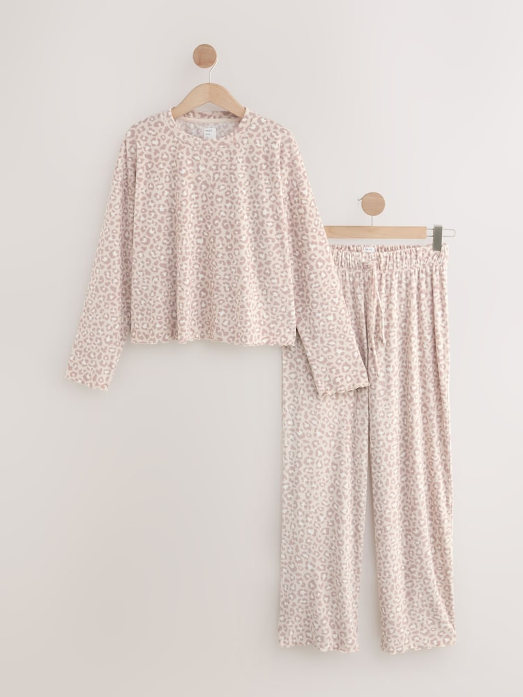 Neutral Animal Textured Supersoft Long Sleeve Pyjamas - Image 1 of 3