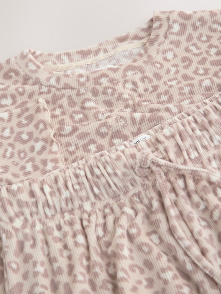 Neutral Animal Textured Supersoft Long Sleeve Pyjamas - Image 2 of 3