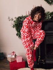 Red Christmas Bows - 100% Cotton Long Sleve Pyjamas - صورة 2 من 8