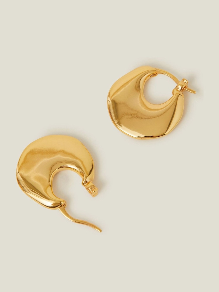 Angels By Accessorize Gold 14ct Plated Chunky Creole Hoop Earrings - Image 1 of 1