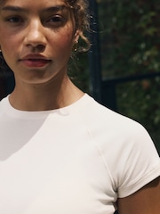 self. Ecru Fitted Rib T-Shirt - Image 4 of 5