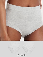 Grey High Waist Ultimate Comfort Knickers 2 Pack - Image 1 of 7