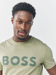 BOSS Green Large Regular Fit Logo T-Shirt - Image 4 of 5