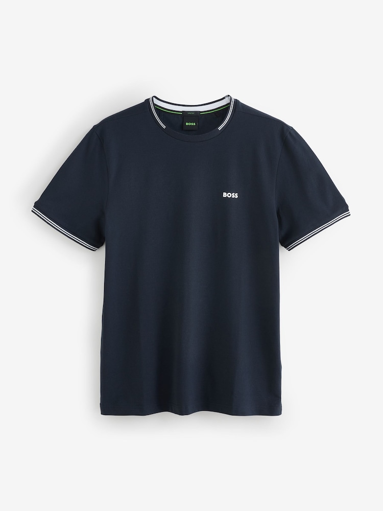 BOSS Blue Regular Fit Taul Tipped Logo T-Shirt - Image 1 of 1