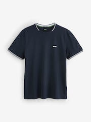 Azul marino - BOSS Taul Tipped Regular Fit Logo T-Shirt - Imagen 5 de 5