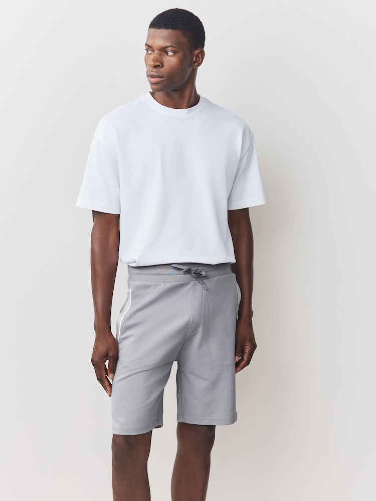 BOSS Grey Logo Printed Detail Shorts - Image 2 of 5
