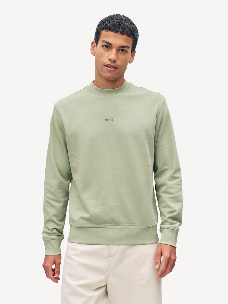 BOSS Green Regular Fit Logo Crew Neck Sweat Top Jumper - Image 2 of 22
