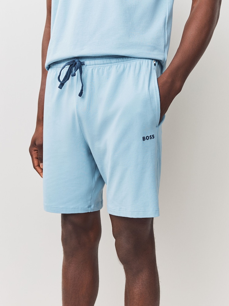 BOSS Blue Regular Fit Logo Stretch Shorts - Image 1 of 5 BOSS Blue Regular Fit Logo Stretch Shorts - Image 1 of 5