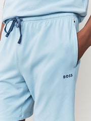 BOSS Blue Regular Fit Logo Stretch Shorts - Image 4 of 5