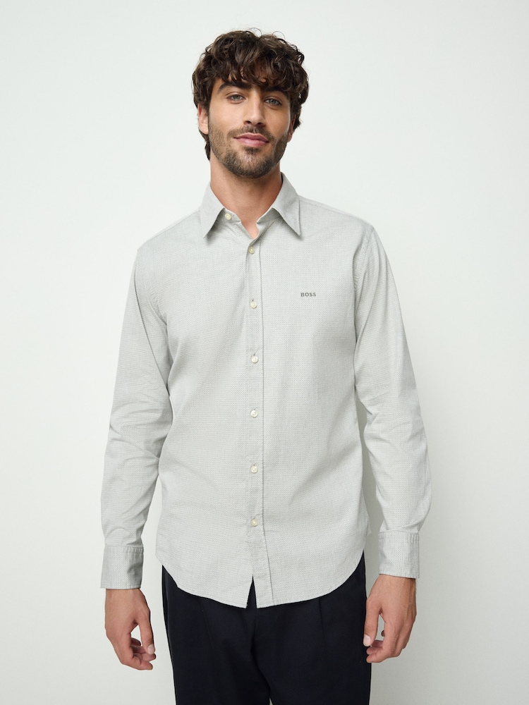 BOSS Grey Regular Fit Relegant Shirt - Image 1 of 7