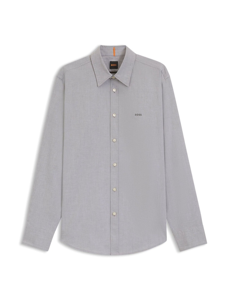 BOSS Grey Regular Fit Relegant Shirt - Image 7 of 7