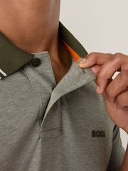 BOSS Green Relaxed Fit Tipped Collar Polo Shirt - Image 5 of 6