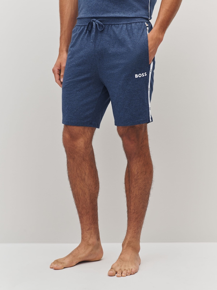 BOSS Blue Rise Side Detail Logo Shorts - Image 1 of 5