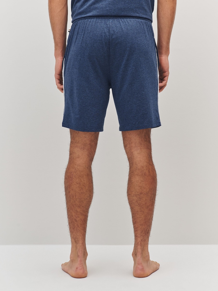 BOSS Blue Rise Side Detail Logo Shorts - Image 2 of 5