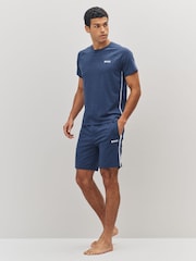 BOSS Blue Rise Side Detail Logo Shorts - Image 3 of 5