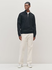 BOSS Black Stimmann Collar Detail Quarter Zip Sweat Top Jumper - Image 3 of 6
