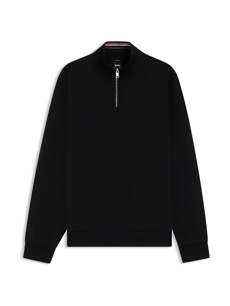 BOSS Black Stimmann Collar Detail Quarter Zip Sweat Top Jumper - Image 6 of 6