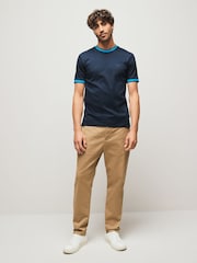 BOSS Blue Regluar Fit Tessler Tipped T-Shirt - Image 2 of 5