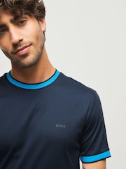 BOSS Blue Regluar Fit Tessler Tipped T-Shirt - Image 4 of 5