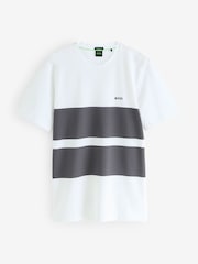 BOSS White Regular Fit Stripe T-Shirt - Image 1 of 1