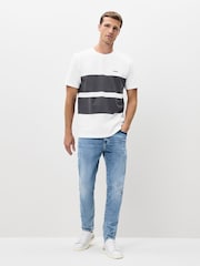 BOSS White Regular Fit Stripe T-Shirt - Image 2 of 5