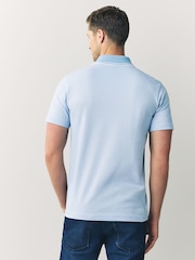 Azul - BOSS Relaxed Fit Tipped Collar Polo Shirt - Imagen 2 de 5