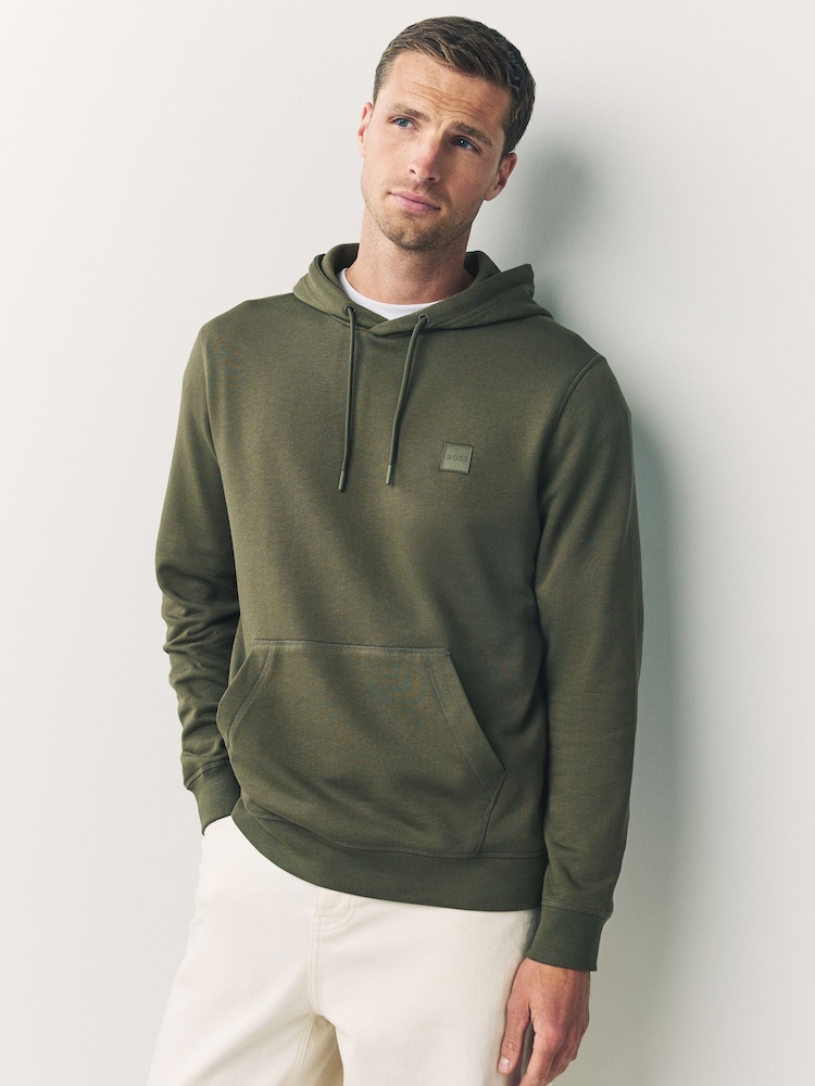 BOSS Dark Green Wetalk Logo Hoodie - Image 1 of 7 BOSS Dark Green Wetalk Logo Hoodie - Image 1 of 7