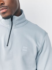 BOSS Blue Chrome Zetrust Quarter Zip Sweat Top - Image 5 of 8