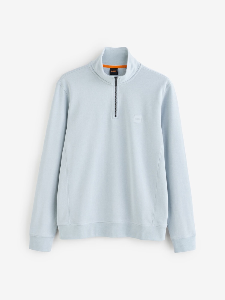 BOSS Blue Chrome Zetrust Quarter Zip Sweat Top - Image 8 of 8