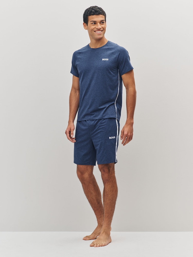 BOSS Blue Rise Side Detail Logo T-Shirt - Image 2 of 5