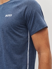 BOSS Blue Rise Side Detail Logo T-Shirt - Image 4 of 5
