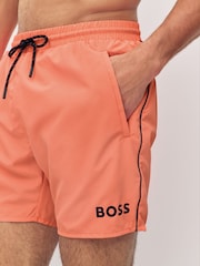 BOSS Light Pink Starfish Quick Dry Swim Shorts - Image 4 of 6