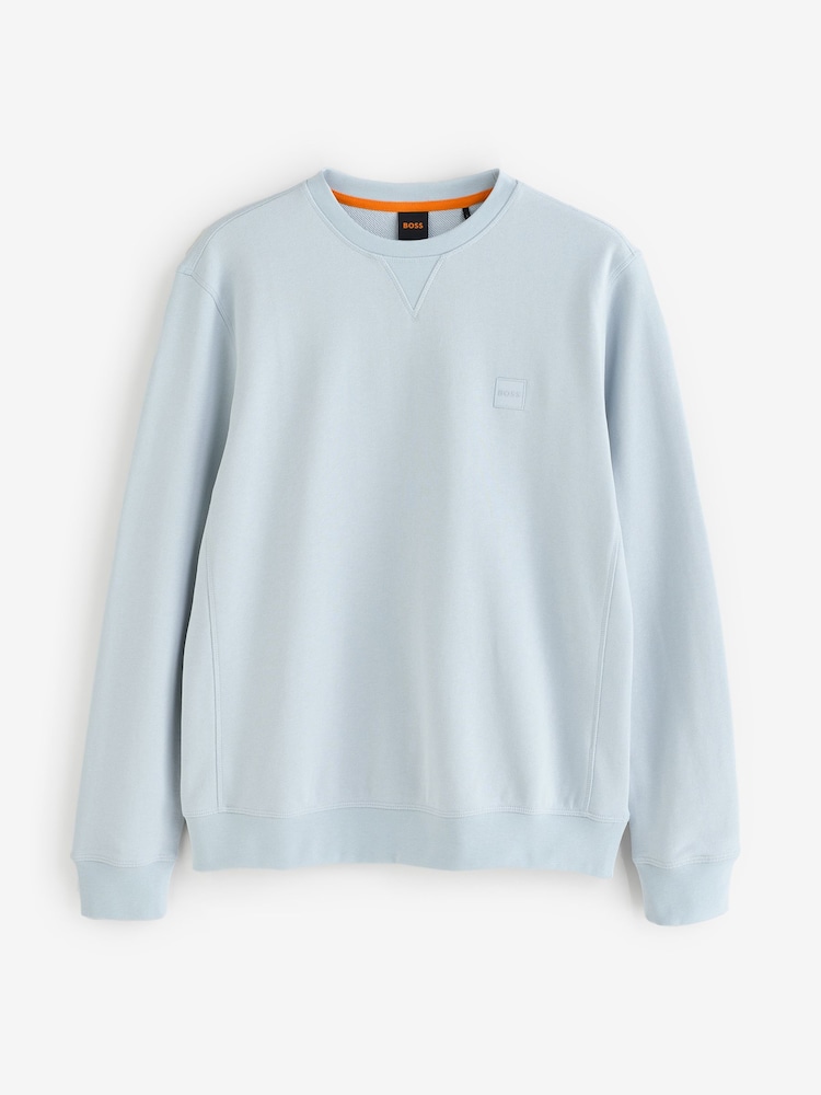 BOSS Grey Westart Crew Neck Logo Sweat Top Jumper - Image 1 of 1
