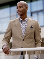 Skopes Natural Tailored Fit Padua Suede Effect Herringbone Jacket - Image 1 of 8
