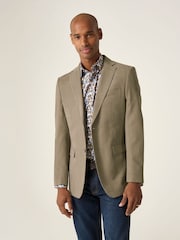Skopes Natural Tailored Fit Padua Suede Effect Herringbone Jacket - Image 3 of 8