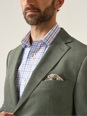 Skopes Green Tailored Fit Padua Suede Effect Herringbone Jacket - Image 2 of 8