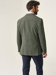 Skopes Green Tailored Fit Padua Suede Effect Herringbone Jacket - Image 3 of 8