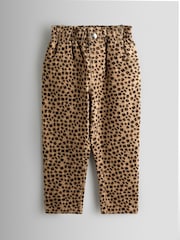 JoJo Maman Bébé Leopard Print Twill Trousers - Image 1 of 4